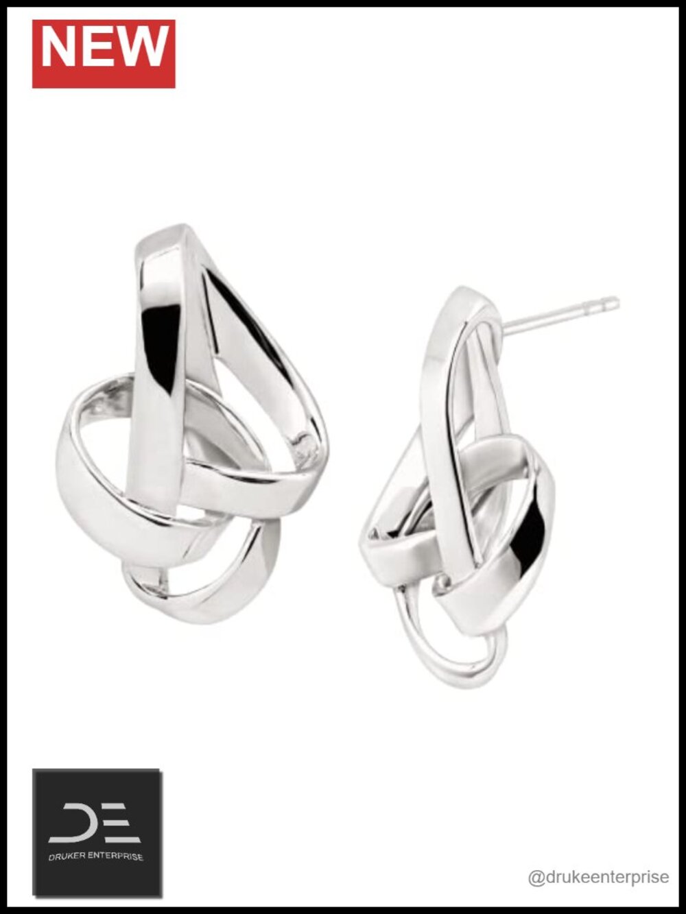 Sterling Silver Knotted Drop Earrings Minimalist